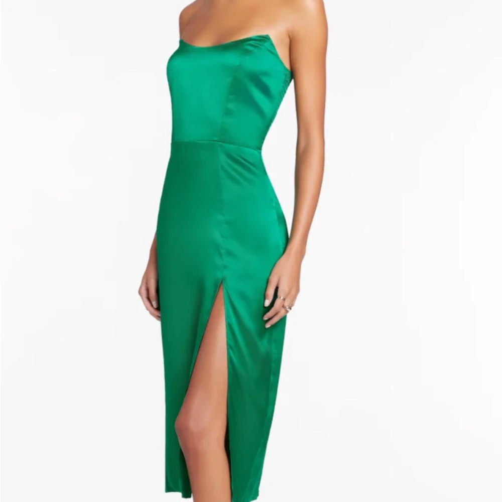 100% Silk Amanda Uprichard Green Cowl Neck Sheath Dress Chamberlain medium NWT